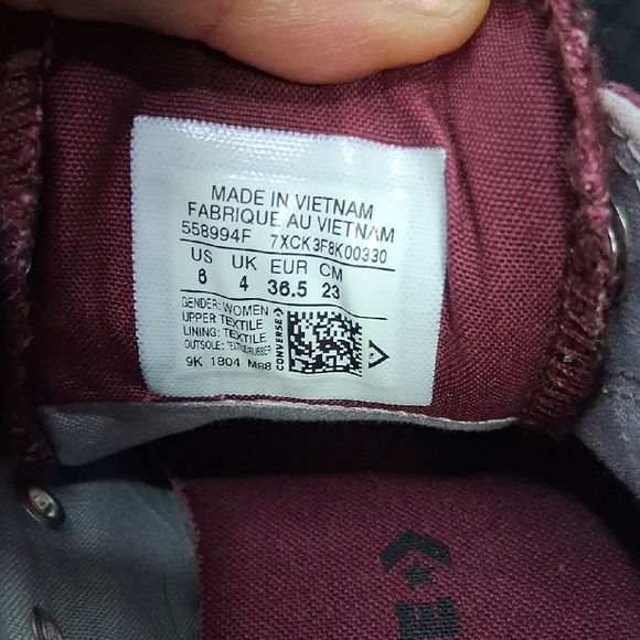 Converse Burgundy Sneakers - Picture 2 of 8